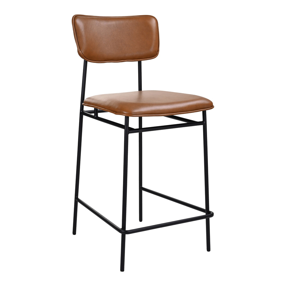 Moe's Sailor Counter Stool Brown with Leather Seat