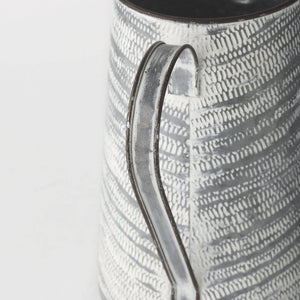 Serena II 11.2H Large Gray/White Textured Metal Jug
