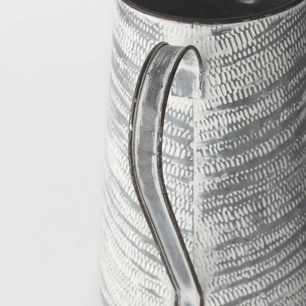 Serena II 11.2H Large Gray/White Textured Metal Jug