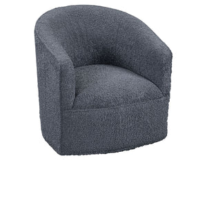 Valencia Upholstered Swivel Chair in Blue Fabric
