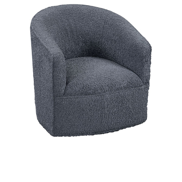 Valencia Upholstered Swivel Chair in Blue Fabric