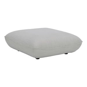 Moe's Zeppelin Ottoman Salt Stone White