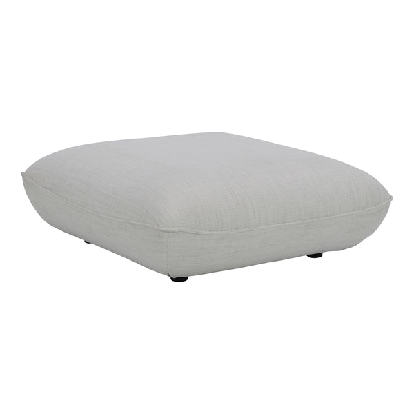 Moe's Zeppelin Ottoman Salt Stone White