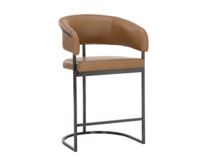 MARRIS COUNTER STOOL - GUNMETAL - MILLIKEN COGNAC