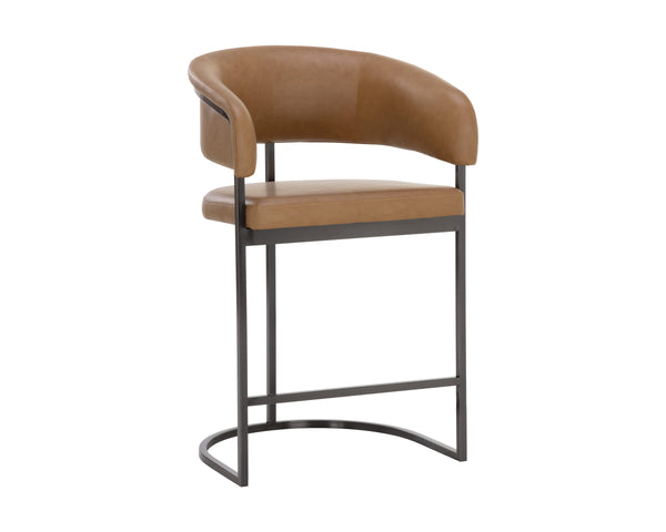 MARRIS COUNTER STOOL - GUNMETAL - MILLIKEN COGNAC