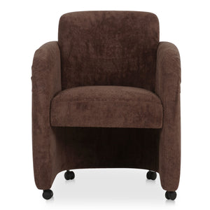 Moe's Mesto Rolling Dining Chair Dark Brown