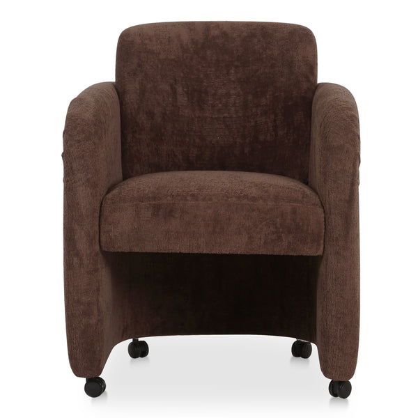 Moe's Mesto Rolling Dining Chair Dark Brown