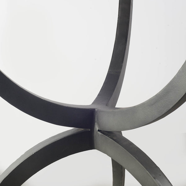 Veneto 40" Round White Marble Top with Black Metal Base Dining Table