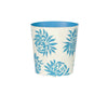OVAL WASTEBASKET TURQ/CREAM FLORAL