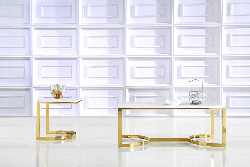 Garry End Table In Gold