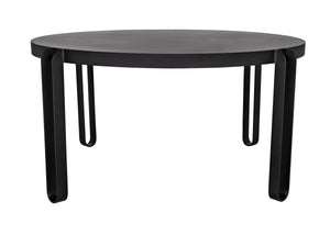 Marcellus Dining Table, 63", Black Metal