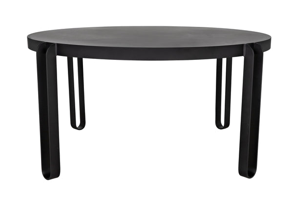 Marcellus Dining Table, 63", Black Metal