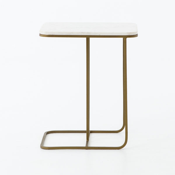 Adalley C Table-Polished White Marble