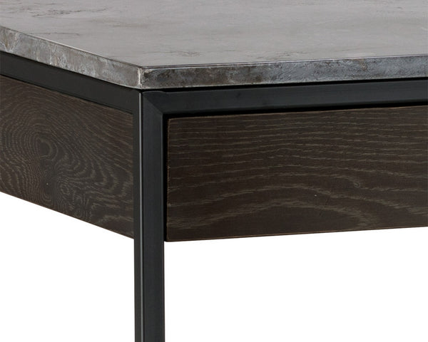 Stamos Desk - Black - Light Grey Marble / Charcoal Grey