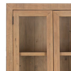 Crest Solid Wood Tall Cabinet with Glass Doors