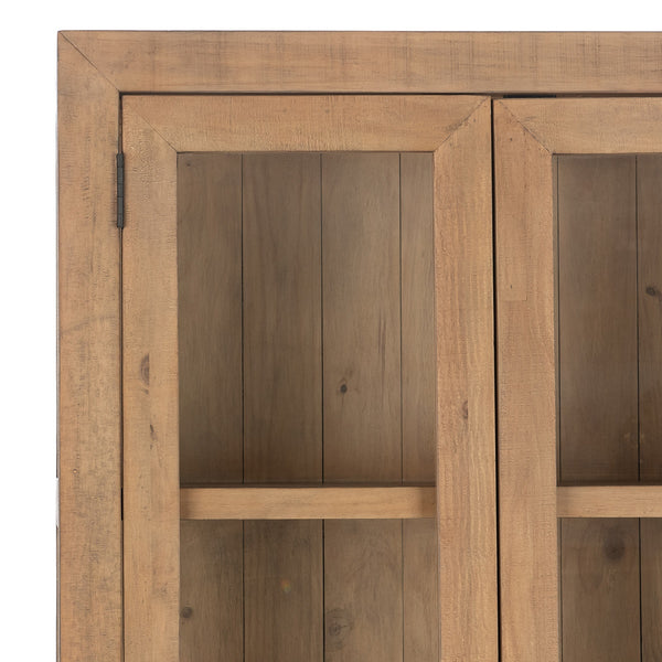 Crest Solid Wood Tall Cabinet with Glass Doors