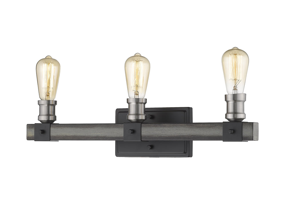 Kirkland 3 Light Vanity in Ashen Barnboard Finish