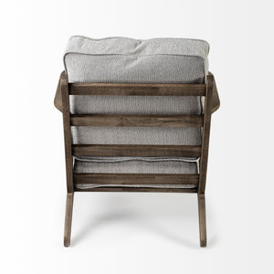 Olympus VI Frost Grey Fabric Wrapped Wooden Frame Accent Chair