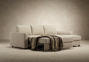 NEAH SOFA BED, CURVED W/LOUNGER, 55"X77"
