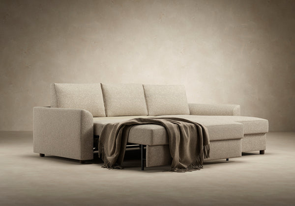 NEAH SOFA BED, CURVED W/LOUNGER, 55"X77"