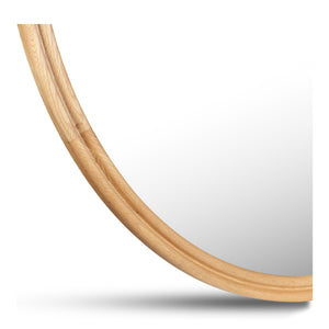Alcott Large Round Mirror in Natural Oak