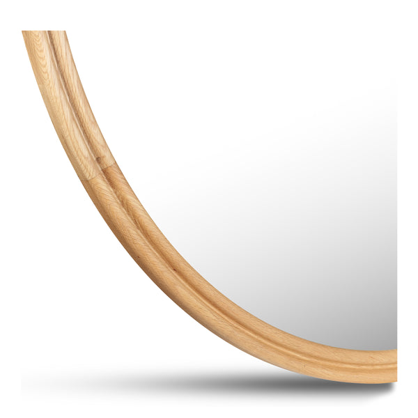 Alcott Large Round Mirror in Natural Oak