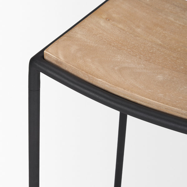 Taniel Light Brown Wood w/ Black Metal Counter Stool