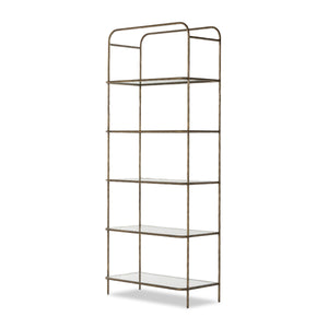 Swinton Bookcase In Hammered Aged Brass