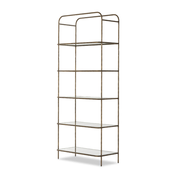 Swinton Bookcase In Hammered Aged Brass