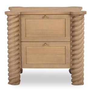 Treccia 2 Drawer Nightstand in Oak
