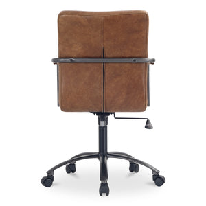 Moe's Roy Office Chair in Brown Leather