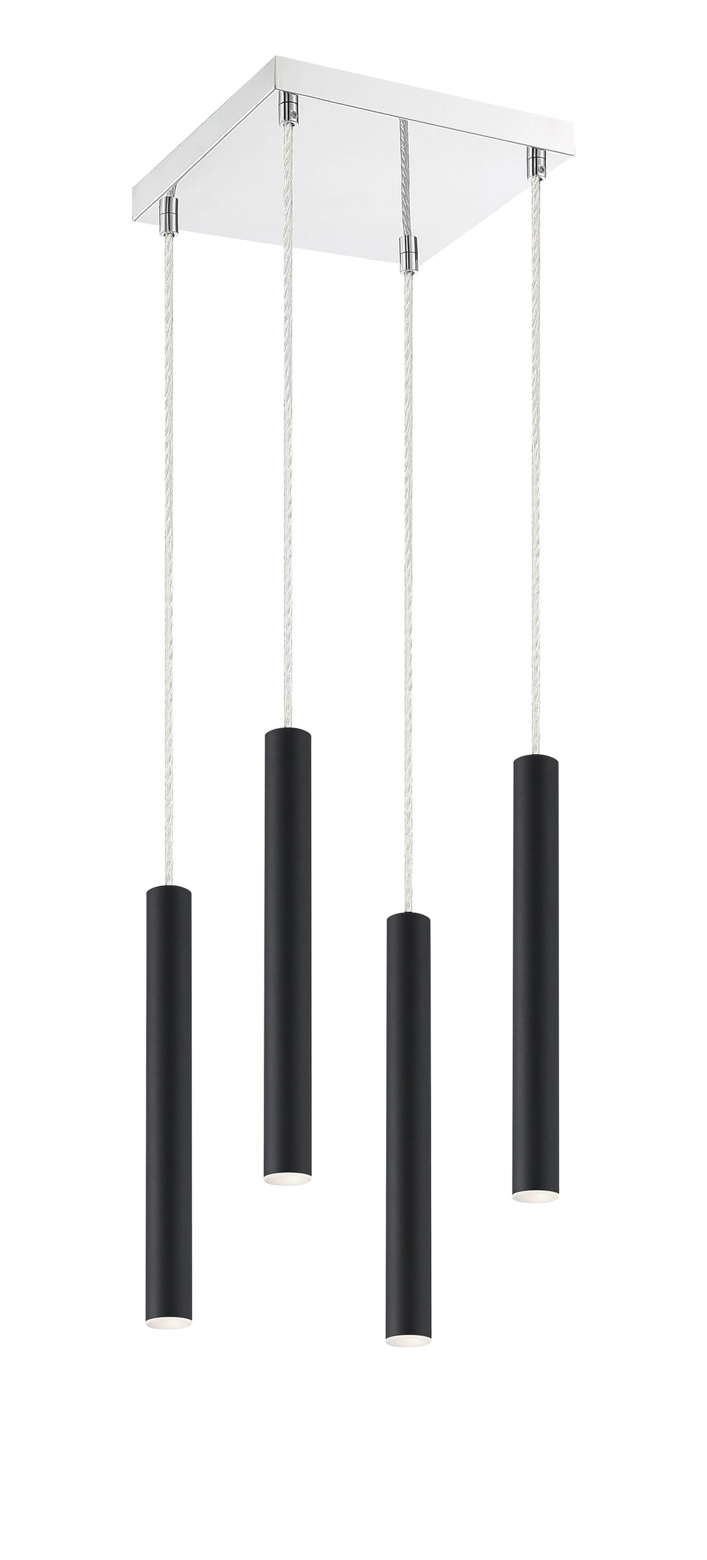 Forest 4 Light Island/Billiard in Matte Black Finish
