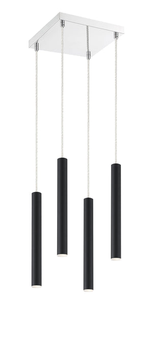 Forest 4 Light Island/Billiard in Matte Black Finish