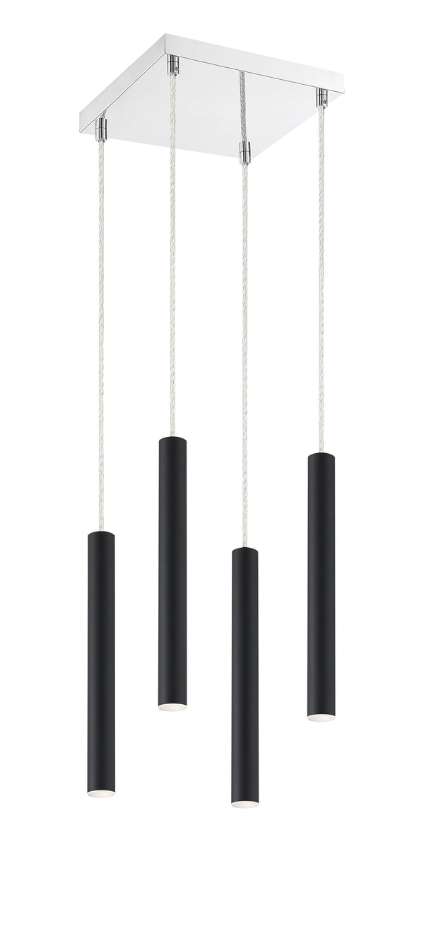 Forest 4 Light Island/Billiard in Matte Black Finish