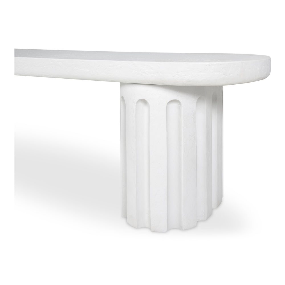 Eris Outdoor Dining Bench in White
