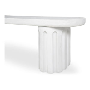 Eris Outdoor Dining Bench in White