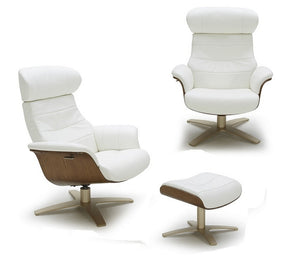 Matsson White Leather Ottoman
