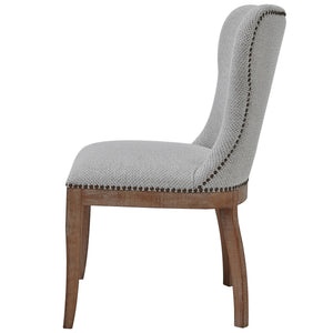 Dorsey Fabric Chair Drift Wood Legs In Cardiff Gray 