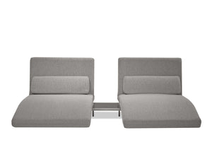 ISO Double Fabric Motion Sofa in Double silver fabric