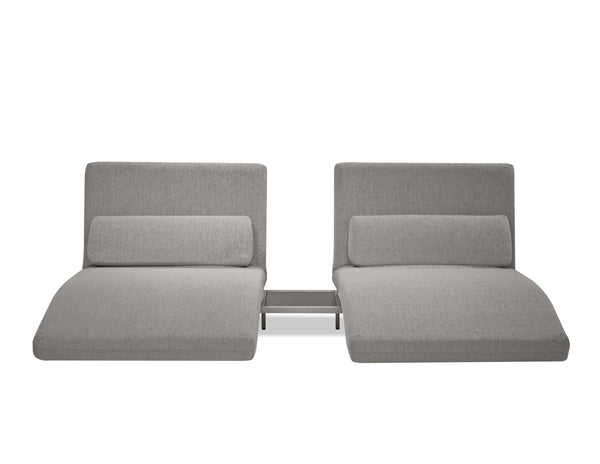 ISO Double Fabric Motion Sofa in Double silver fabric
