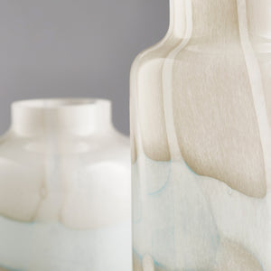 Large Lucerne Vase in Tan and Aqua