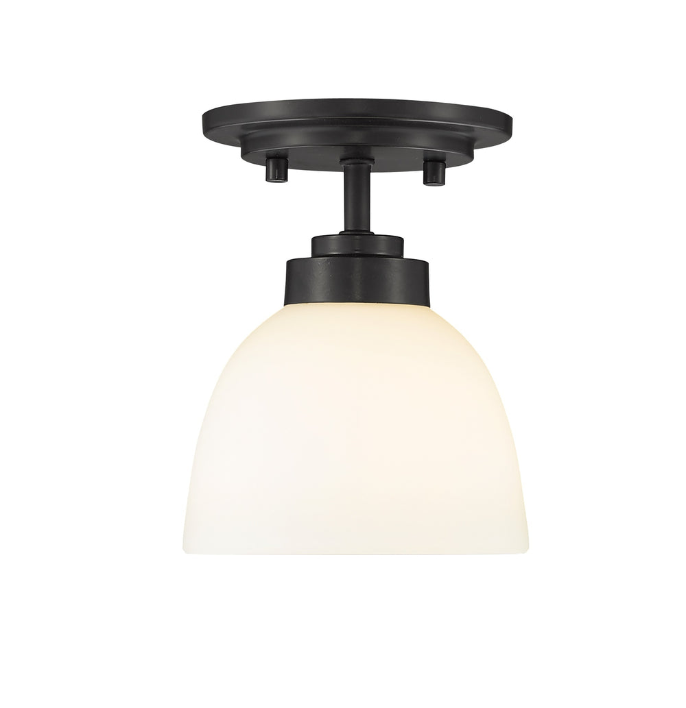 Ashton 1 Light Flush Mount in Matte Black Finish