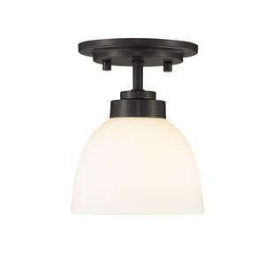 Ashton 1 Light Flush Mount in Matte Black Finish