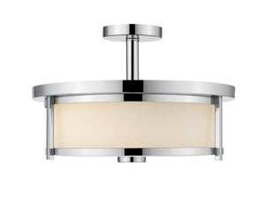 Savannah 3 Light Semi Flush Mount in Chrome Finish