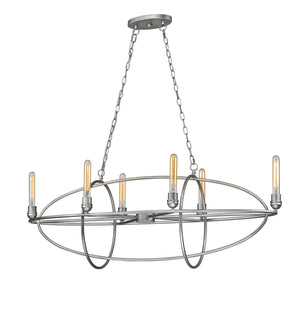 Persis 6 Light Chandelier in Old Silver Finish