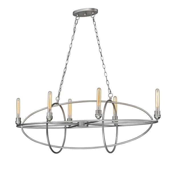 Persis 6 Light Chandelier in Old Silver Finish