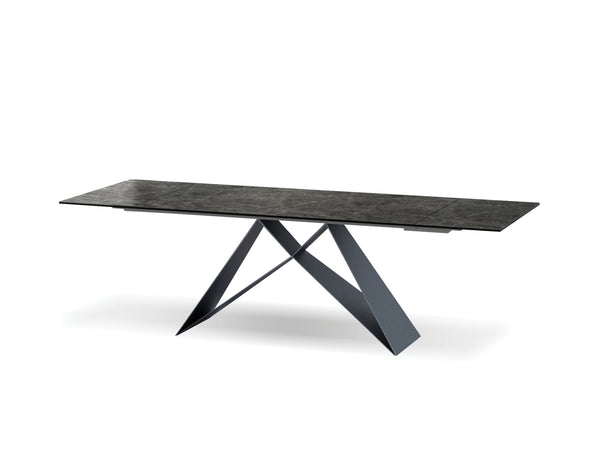 Dining table ceramic top with extension slate
