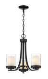 Willow 3 Light Chandelier in Matte Black Finish