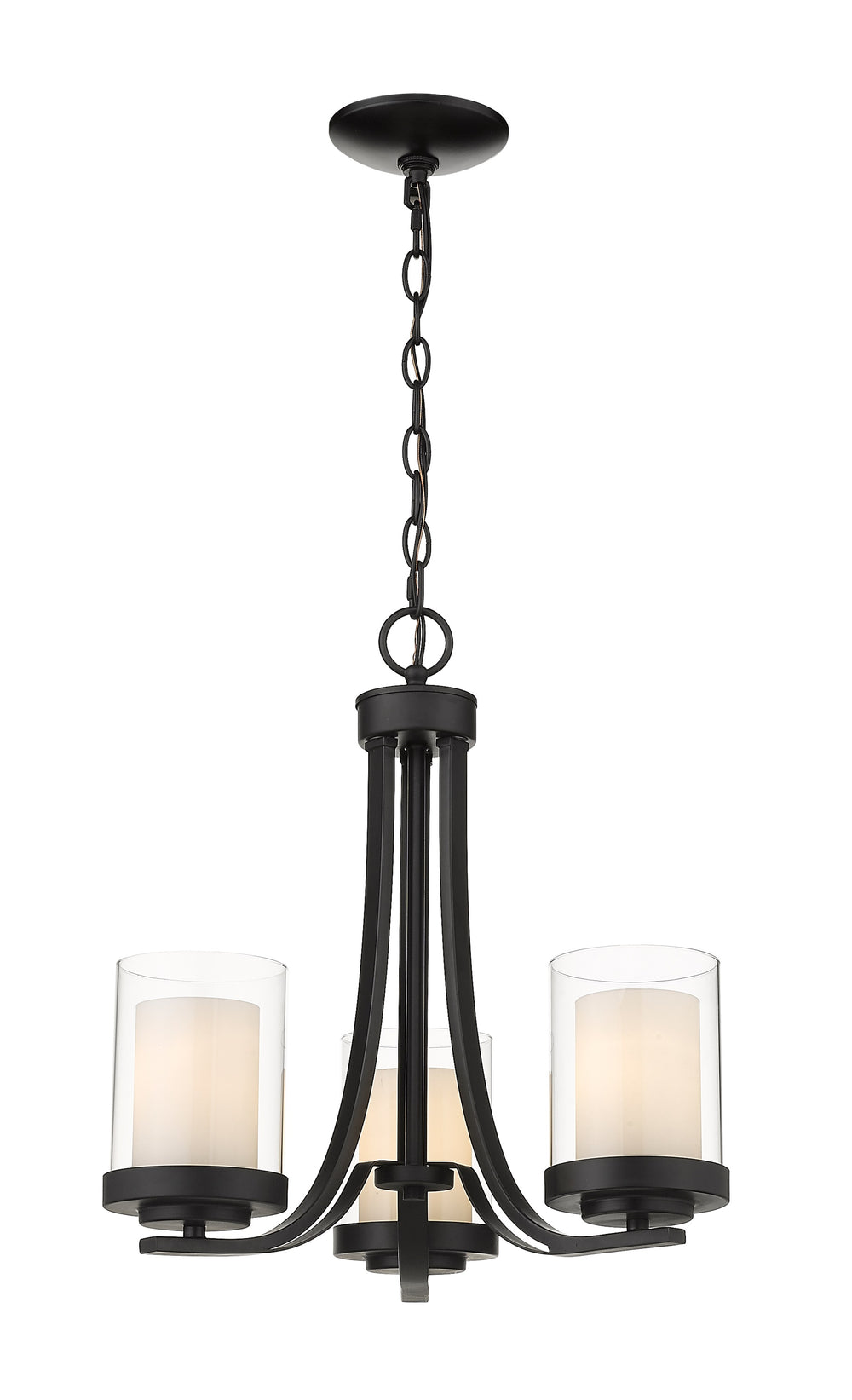 Willow 3 Light Chandelier in Matte Black Finish