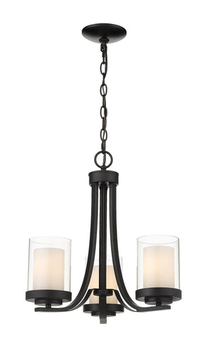 Willow 3 Light Chandelier in Matte Black Finish